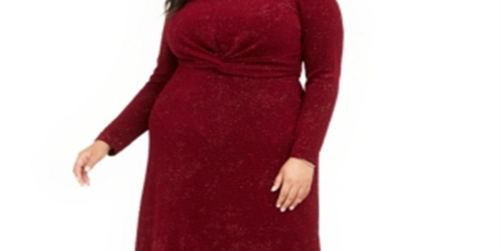 Vestido Alfani Feminino Plus Size com Cintura Torcida Vermelho Tamanho 4X