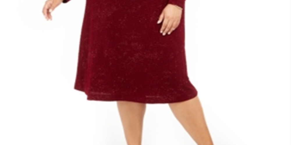 Vestido Alfani Feminino Plus Size com Cintura Torcida Vermelho Tamanho 4X