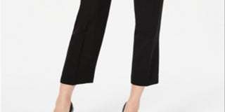 Calça feminina Kasper de crepe cropped reta preta tamanho 14