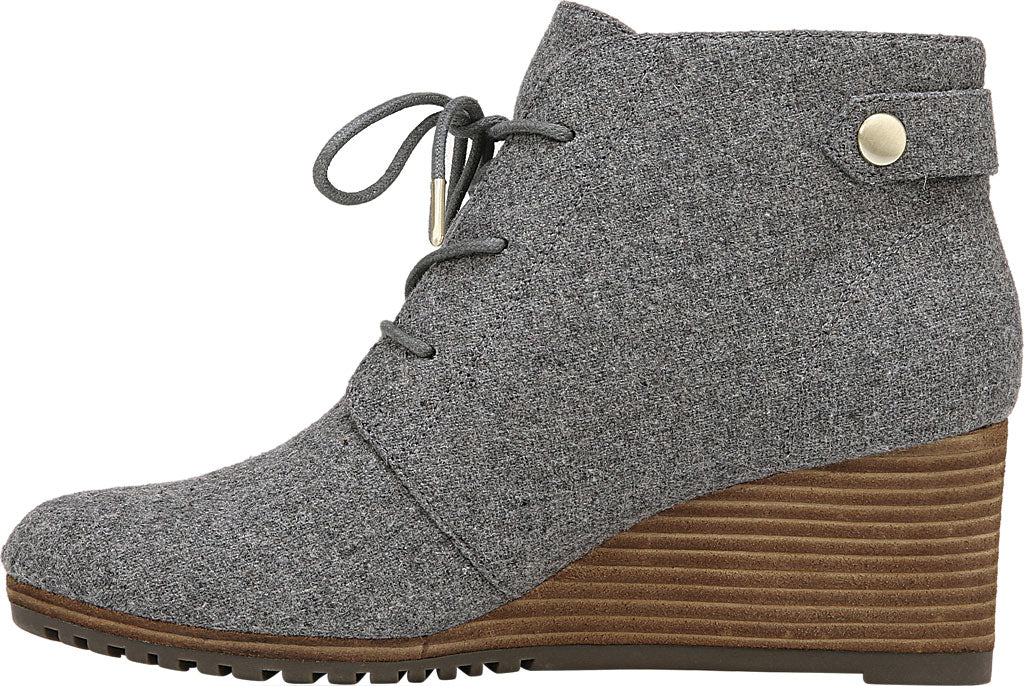 Bota feminina Dr. Scholl's Conquer Wedge cinza, tamanho 9,5 m