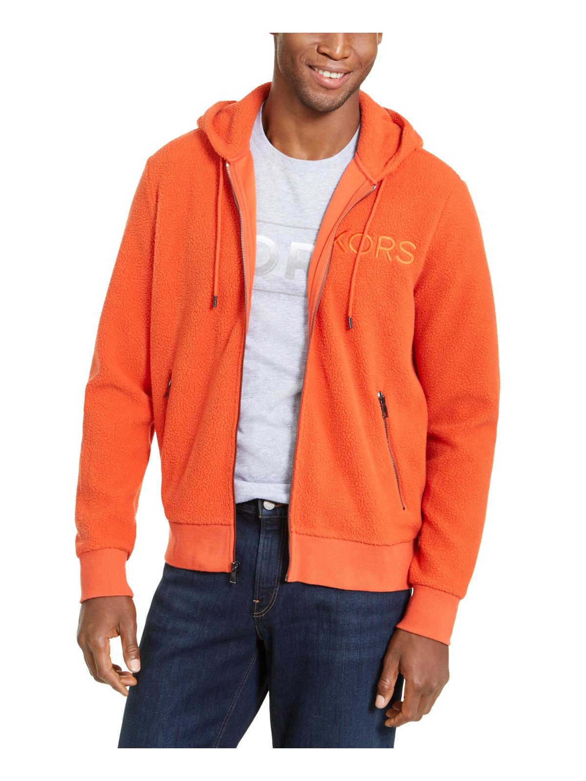 Moletom com capuz masculino Michael Kors Sherpa Logo Laranja Tamanho P