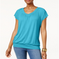 Camiseta feminina Blusa JM Collection Azul Tamanho XX-G