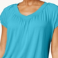 Camiseta feminina Blusa JM Collection Azul Tamanho XX-G