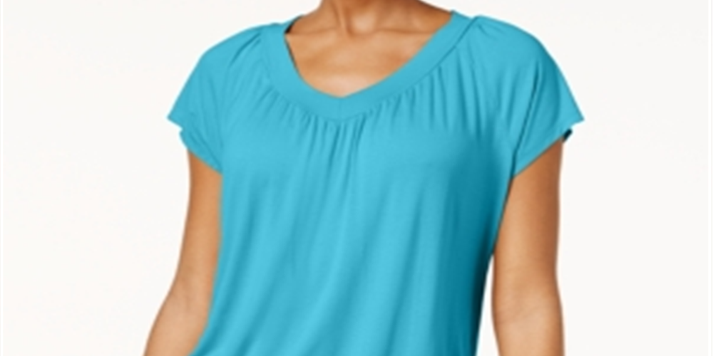 Camiseta feminina Blusa JM Collection Azul Tamanho XX-G
