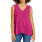 Regata feminina estilo &amp; co, alta e baixa, rosa, tamanho GG
