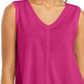 Regata feminina estilo &amp; co, alta e baixa, rosa, tamanho GG