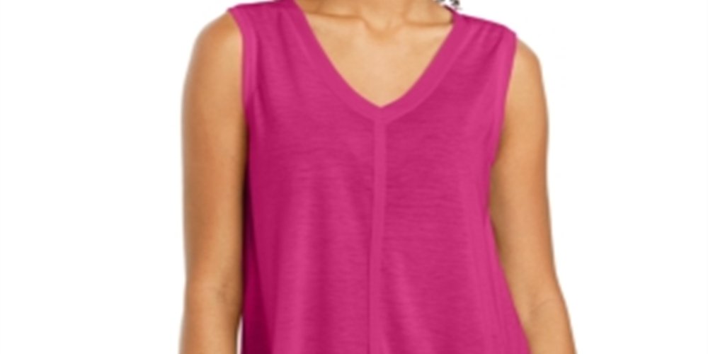 Regata feminina estilo &amp; co, alta e baixa, rosa, tamanho GG