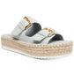 Sandálias femininas Madden Girl Jonesy Fabric com bico aberto, casuais, tamanho 8,5 M, azul