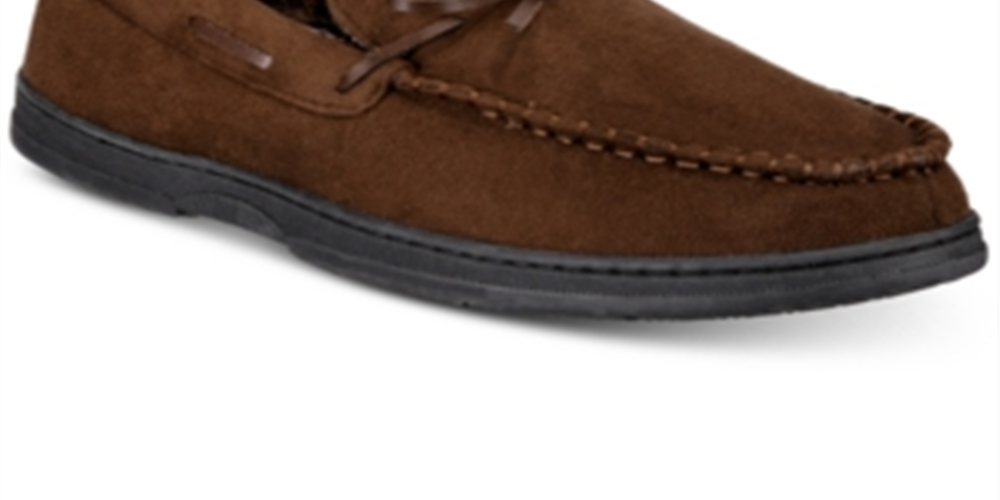 Chinelo mocassim masculino Gold Toe Carter Memory Foam Slip-on marrom tamanho grande