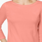 Blusa feminina Charter Club de algodão Pima com botões e ombros de fora, laranja, tamanho 44