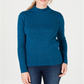 Karen Scott Suéter Feminino de Algodão com Gola Falsa Azul Tamanho XS