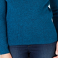 Karen Scott Suéter Feminino de Algodão com Gola Falsa Azul Tamanho XS