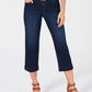 Calça jeans capri feminina com cinto estilo &amp; co, azul, tamanho 10P