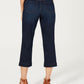 Calça jeans capri feminina com cinto estilo &amp; co, azul, tamanho 10P