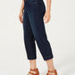Calça jeans capri feminina com cinto estilo &amp; co, azul, tamanho 10P
