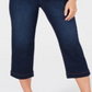 Calça jeans capri feminina com cinto estilo &amp; co, azul, tamanho 10P