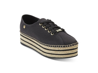 Tênis feminino DKNY cano baixo com cadarço, preto, tamanho 8,5