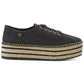 Tênis feminino DKNY cano baixo com cadarço, preto, tamanho 8,5