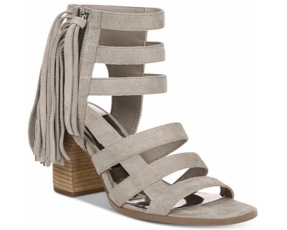 Sandálias femininas Carlos By Carlos Santana Neveah Suede Gladiator, cinza, tamanho 8,5 M