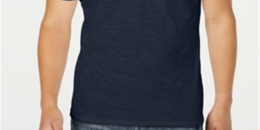 Camiseta masculina com decote em V e bolso, tamanho pequeno, azul, da INC International Concepts