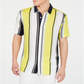 Camiseta masculina com gola listrada Marco da INC International Concepts, amarela, tamanho X-S