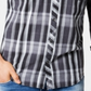 Camisa xadrez masculina Aaron da INC International Concepts, preta, tamanho XXX-G