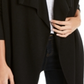 Cardigan feminino canelado com frente aberta da INC International Concepts, preto, tamanho grande
