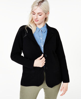 Charter Club Blazer Feminino Plus Cashmere Preto Tamanho 0X