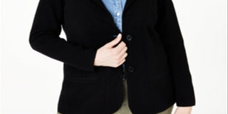 Charter Club Blazer Feminino Plus Cashmere Preto Tamanho 0X