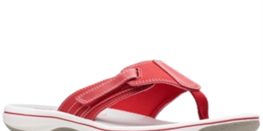 Clarks Brinkley Sail Flip Flops Femininos Vermelhos Tamanho 8 M