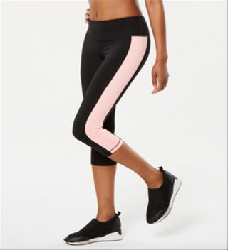 Ideology Women's Colorblocked Cropped Leggings Black- Size X-Small