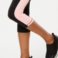 Leggings cropped femininas Ideology Colorblocked, pretas, tamanho X-S