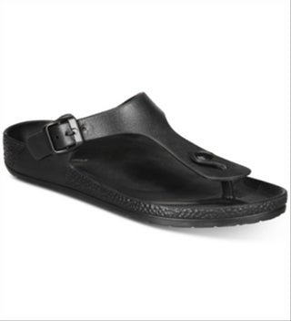 Sandálias femininas Seven Dials Cadella com bico dividido, casuais, pretas, tamanho 5 M