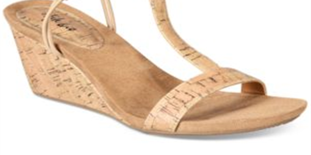 Sandálias plataforma casuais femininas Style &amp; Co Mulan com bico aberto, marrom, tamanho 8 M