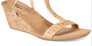 Sandálias plataforma casuais femininas Style &amp; Co Mulan com bico aberto, marrom, tamanho 8 M