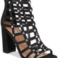 Relatório Wesley Faux Caged Heels Feminino Camurça Preta Tamanho 6 M