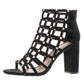 Relatório Wesley Faux Caged Heels Feminino Camurça Preta Tamanho 6 M