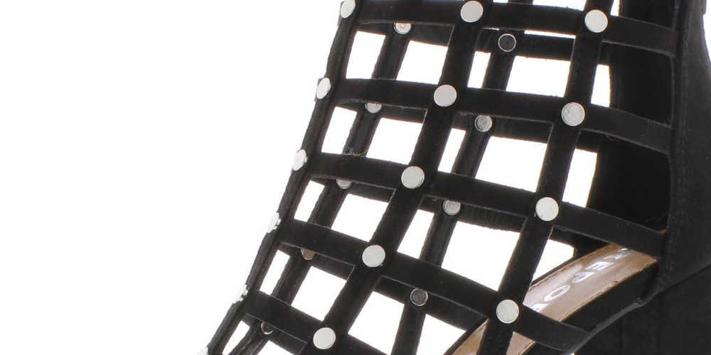 Relatório Wesley Faux Caged Heels Feminino Camurça Preta Tamanho 6 M