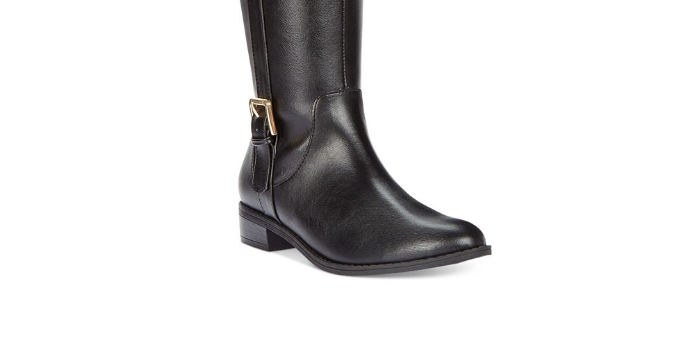 Karen Scott Deliee Botas femininas de cano médio com bico redondo e salto grosso, tamanho 7,5 M