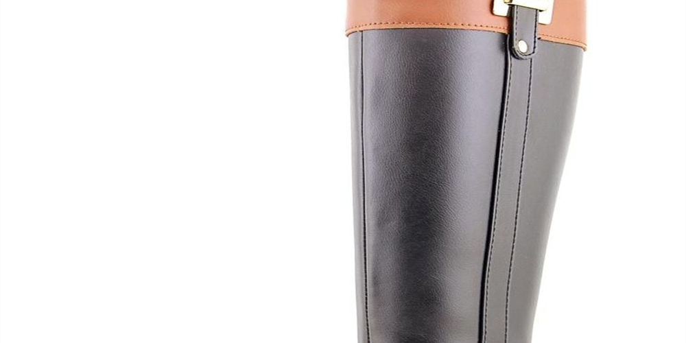 Karen Scott Deliee Botas femininas de cano médio com bico redondo e salto grosso, tamanho 7,5 M