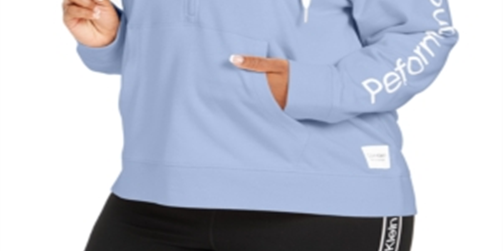 Calvin Klein Plus Size Feminino Meio Zíper Azul Tamanho 1X