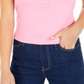 Blusa Henley Manga Tulipa Feminina Bar III Rosa Tamanho X-S