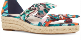 Sandálias femininas Nine West Allegro com bico aberto, casuais, alpargatas, azuis, tamanho 6,5 M