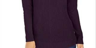 Suéter feminino com decote em V Charter Club, roxo, tamanho extrapequeno