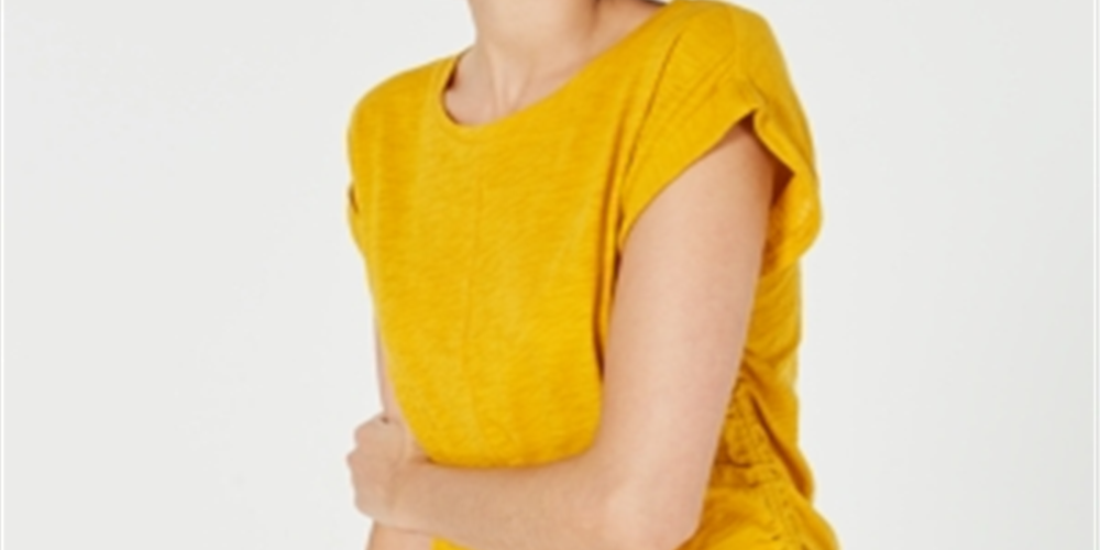 Camiseta feminina Bar III amarela tamanho médio