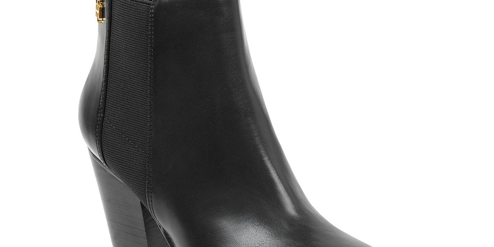 Tommy Hilfiger Regise 2 Botas de Couro Femininas com Biqueira Amêndoa e Cano Curto, Pretas, Tamanho 9 M