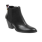 Tommy Hilfiger Regise 2 Botas de Couro Femininas com Biqueira Amêndoa e Cano Curto, Pretas, Tamanho 9 M