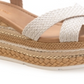 Alpargatas plataforma femininas Sun + Stone Callie Wedge, brancas, tamanho 9,5, médio