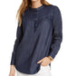 Tommy Hilfiger Blusa Feminina Gola Alta Azul Tamanho Grande