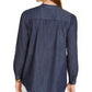 Tommy Hilfiger Blusa Feminina Gola Alta Azul Tamanho Grande